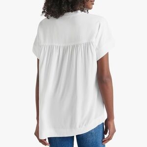 Splendid Womens Wynne Crepe White Blouse Size XL  Relaxed High Low